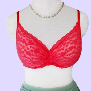 Victoria's Secret Red Hearts Lace Bra 34B